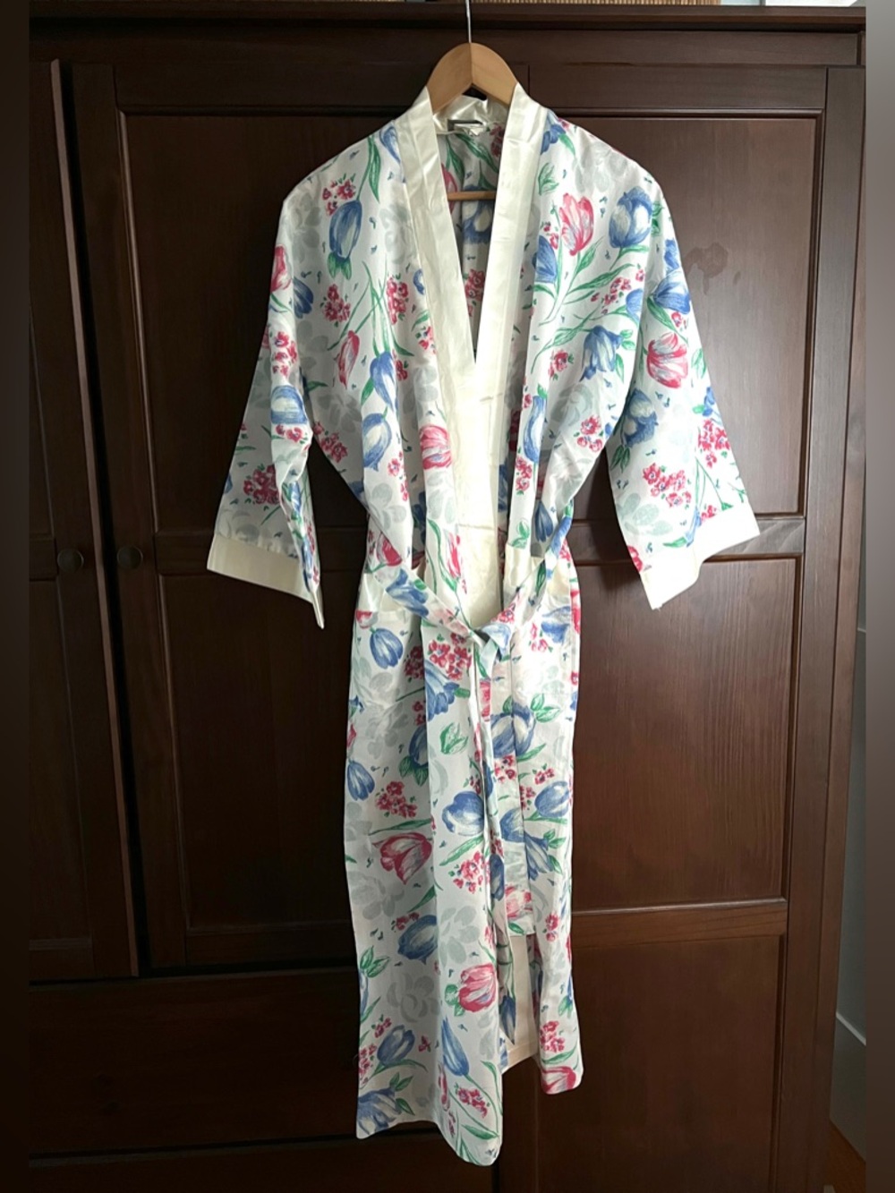 Appel Romantic Vintage 80s 90s Floral Kimono Robe Made in the USA Medium